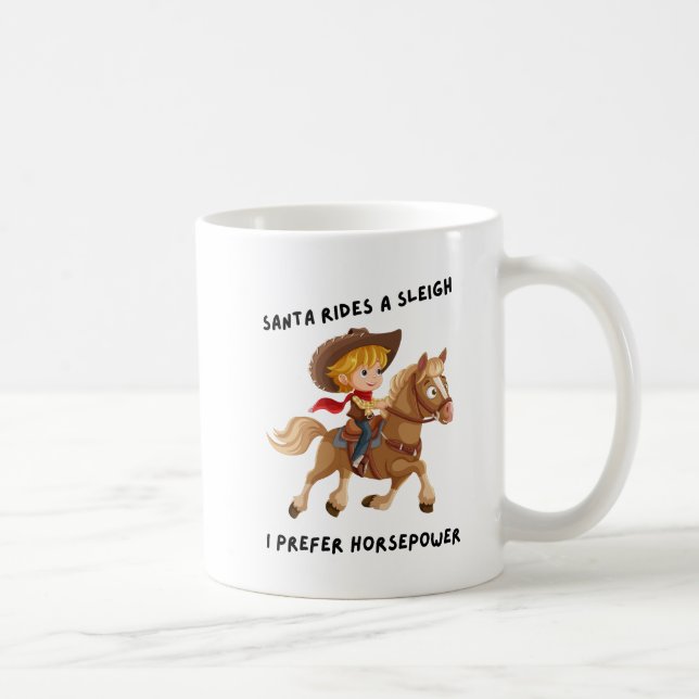 Taza De Café Santa monta un trineo. Prefiero la equitación (Derecha)
