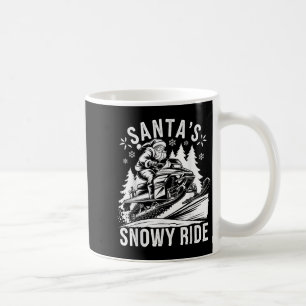Taza De Café Santa Montando Moto de nieve Navidad