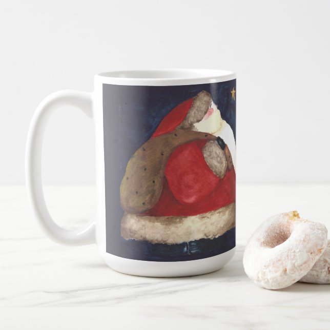 Taza De Café Santa Mug del Viejo Mundo - Azul (Con donut)
