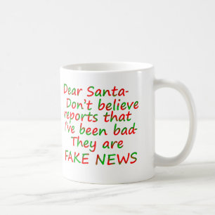 Taza De Café Santa Naughty List Fake News Mugs Cups
