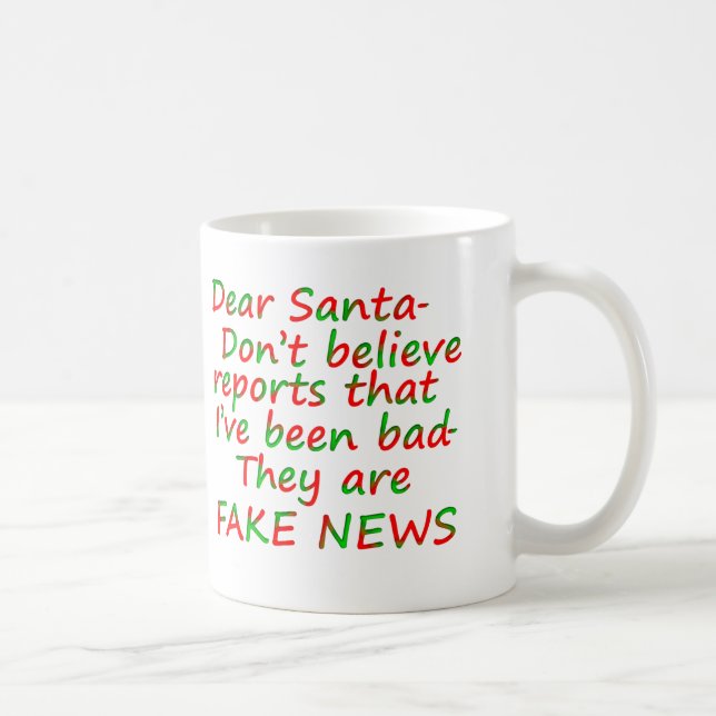 Taza De Café Santa Naughty List Fake News Mugs Cups (Derecha)