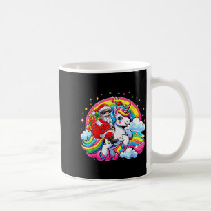 Taza De Café Santa Navidad montando Unicornio Navidades Lindas