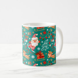 Taza De Café Santa navideño festivo y reno