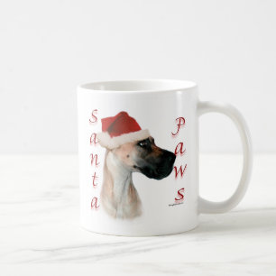 Taza De Café Santa Paws de Great Dane (fawn)