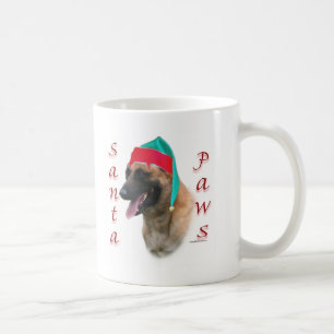 Taza De Café Santa Paws malinois de Bélgica; Santa Malinois de