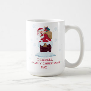 Taza De Café Santa personalizado en la chimenea de Navidad en e