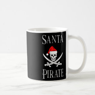 Taza De Café Santa Pirate Skull Navidades Gorra Bote Lo