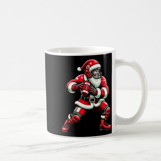Taza De Café Santa Playing American Football Christmas Women Me (Derecha)