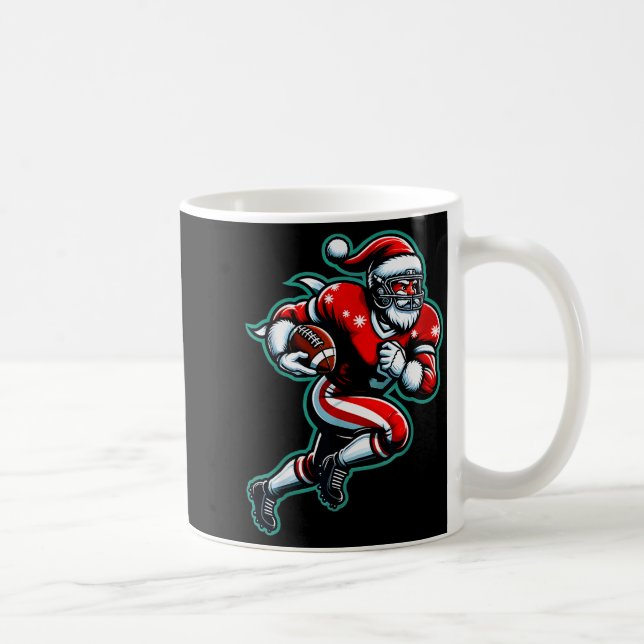 Taza De Café Santa Playing American Football Christmas Women Me (Derecha)