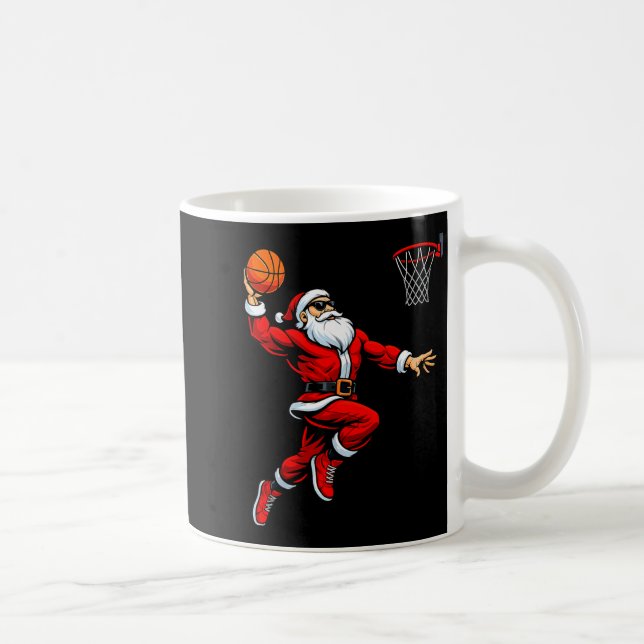 Taza De Café Santa Playing Basketball Xmas Funny Christmas Bask (Derecha)