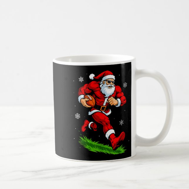 Taza De Café Santa Playing Football Xmas Funny Christmas Footba (Derecha)