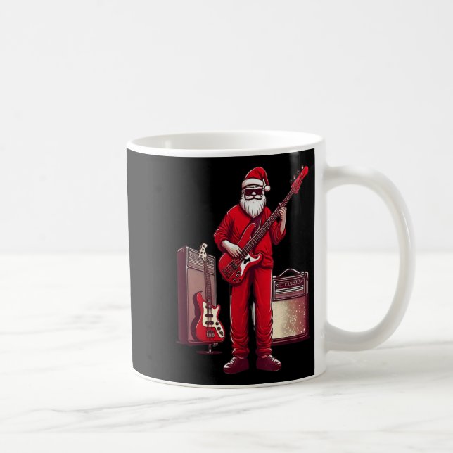 Taza De Café Santa Playing Guitar B Christmas Pajama Musician B (Derecha)