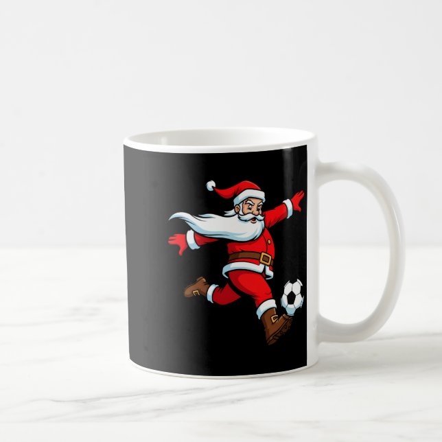 Taza De Café Santa Plays Soccer Christmas Srts Women Men Kids L (Derecha)