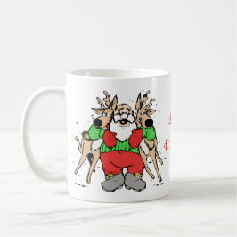 Taza De Café Santa que abraza navidad divertido del dibujo