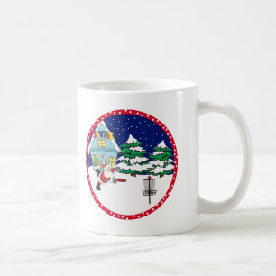 Taza De Café Santa que juega a golf del disco