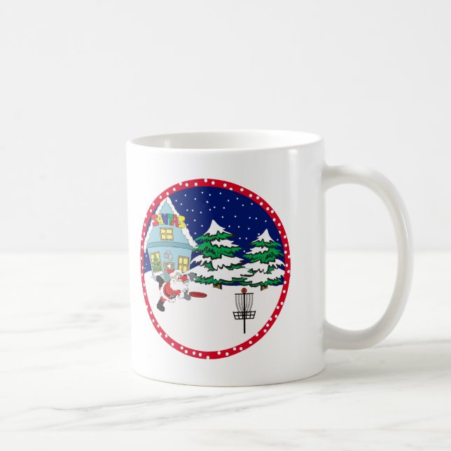 Taza De Café Santa que juega a golf del disco (Derecha)