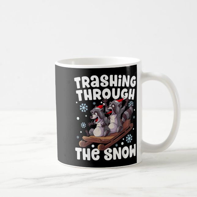 Taza De Café Santa Racoon Trashing Through The Snow Cute Christ (Derecha)