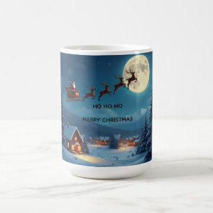 Taza De Café Santa Reindeer Moon Mug