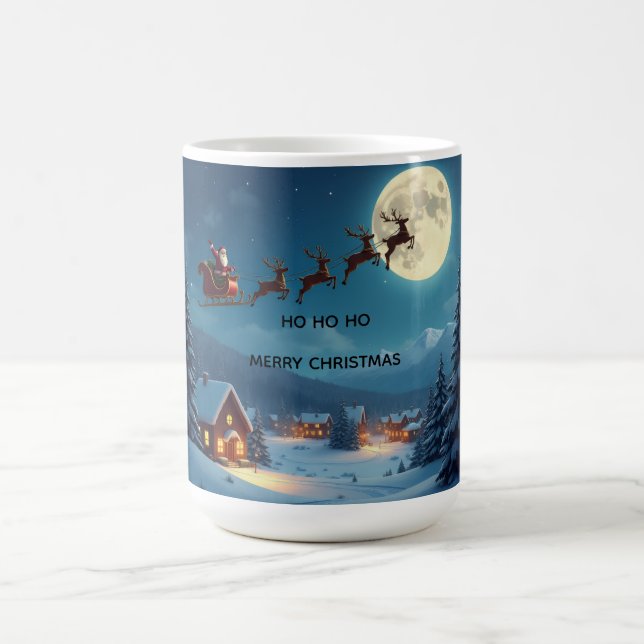 Taza De Café Santa Reindeer Moon Mug (Centro)