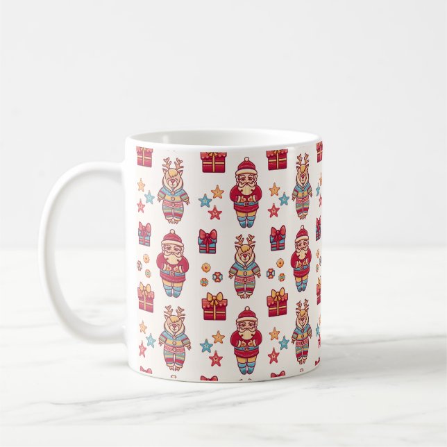 Taza De Café Santa Retro de Navidad (Izquierda)
