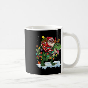 Taza De Café Santa Riding Dinosaur T Rex Christmas Light