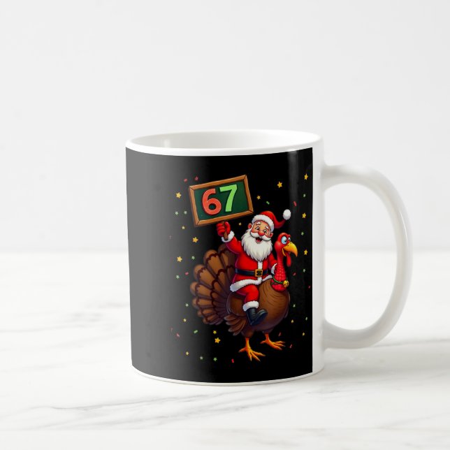 Taza De Café Santa Riding Turkey Take Number 67 Christmas &amp; (Derecha)