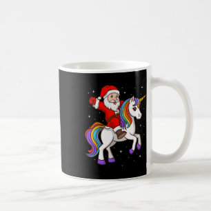 Taza De Café Santa Riding Unicornio de navidades místicas de an