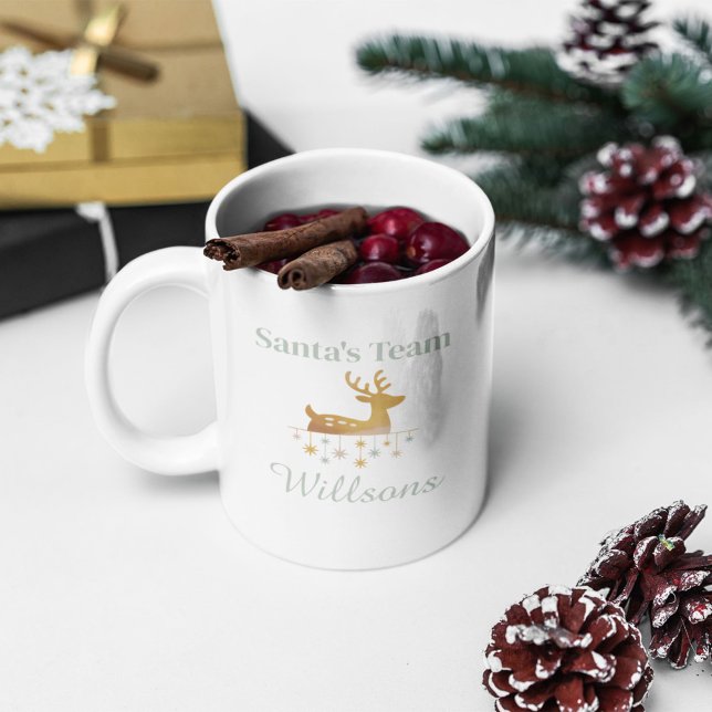 Taza De Café Santa’s Team | Matching Family Christmas (Subido por el creador)