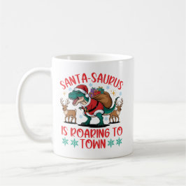 Taza De Café Santa-saurus T-Rex Dinosaurio Divertido de Navidad