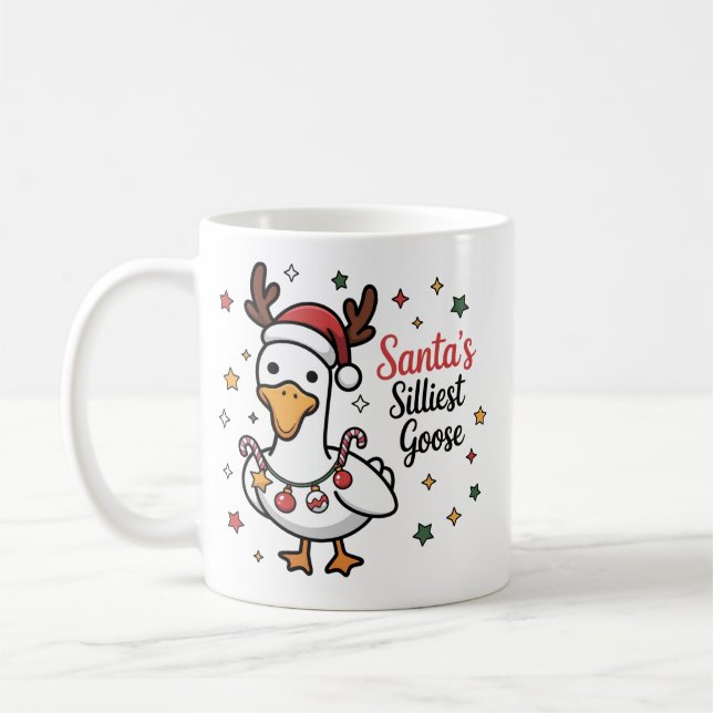 Taza De Café Santa Silly Goose Christmas Duck Funny Cute  (Izquierda)