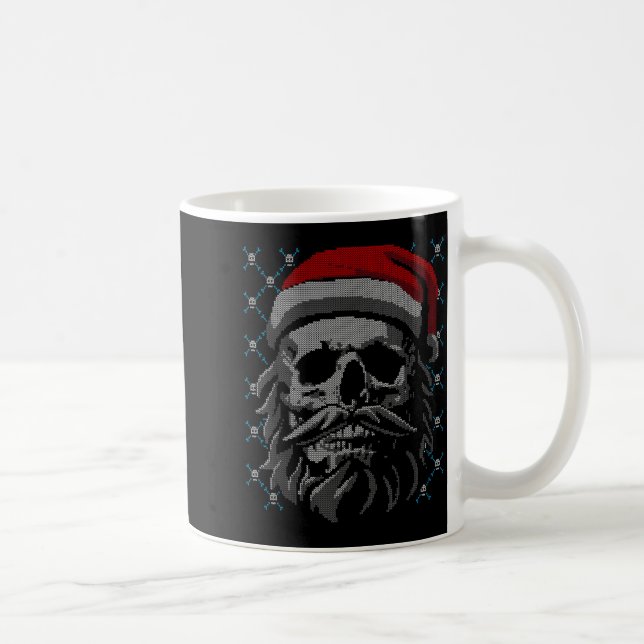 Taza De Café Santa Skull Ugly Christmas Santa Lover Y Christmas (Derecha)