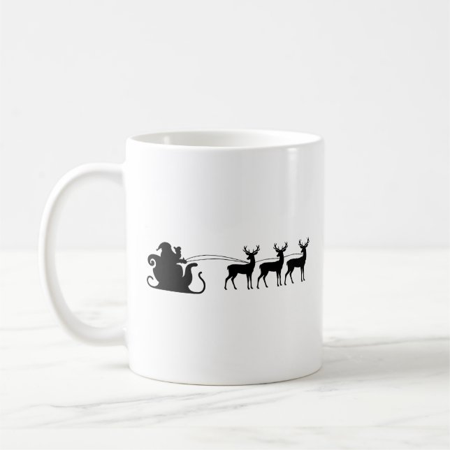 Taza De Café Santa sleigh reindeer (Izquierda)