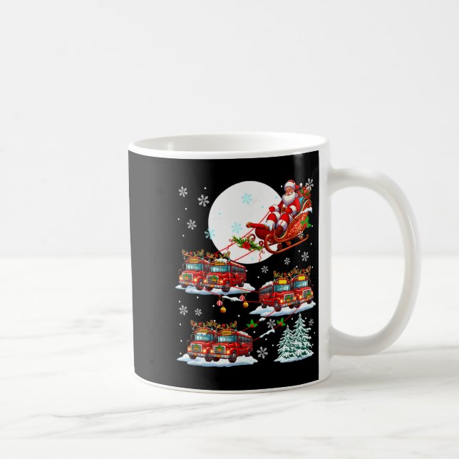 Taza De Café Santa Sleigh Reindeer School Buses Matching Driver (Derecha)