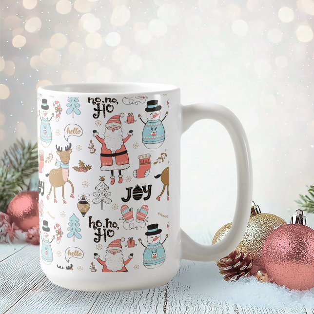 Taza De Café Santa, Snowman, patrón de renos ID559 (Subido por el creador)