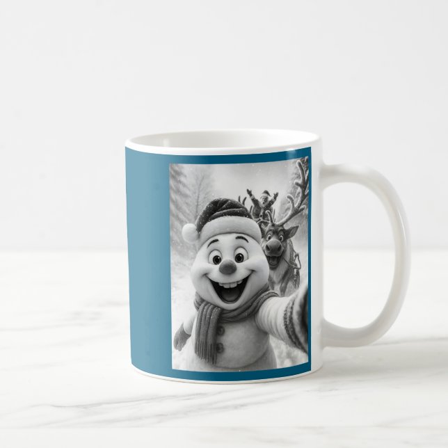Taza De Café Santa Snowman Reindeer Taking A Selfie Photo Chris (Derecha)