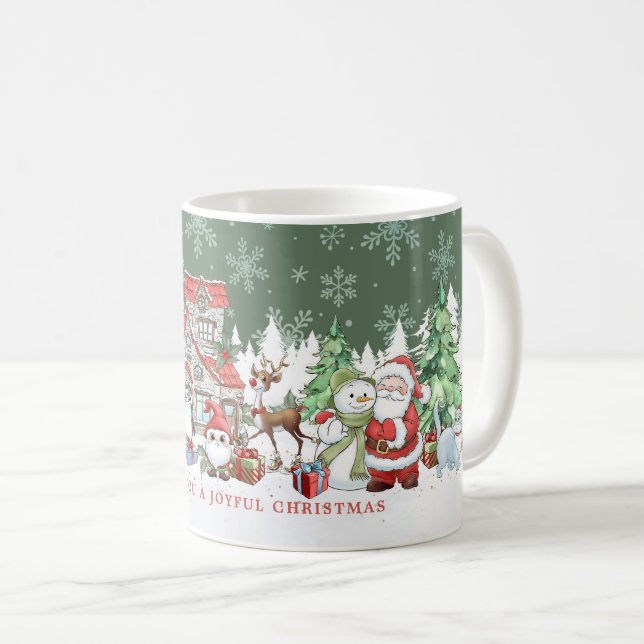 Taza De Café Santa Snowman Rudolph Cat Mug (Anverso derecho)