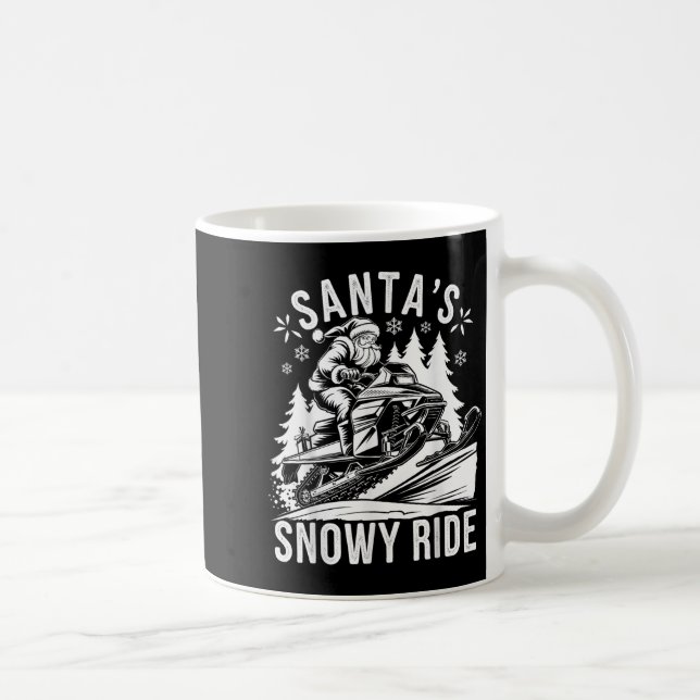 Taza De Café Santa Snowmobile Riding Snowmobiling Christmas  (Derecha)