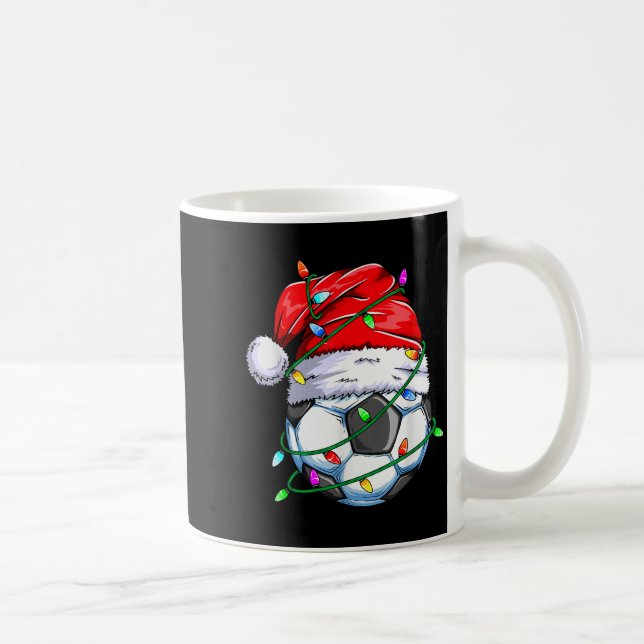 Taza De Café Santa Soccer Ball Srts Design- Christmas Soccer Pl (Derecha)