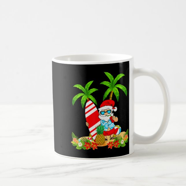 Taza De Café Santa Summer Surfing Christmas In July Beach Vacat (Derecha)