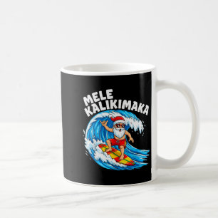 Taza De Café Santa Surfing Mele Kalikimaka Navidad Hawaiana