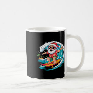 Taza De Café Santa Surfista Playa Hawaiana Navidad En Julio Tro