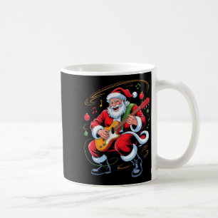 Taza De Café Santa tocando la guitarra divertido día festivo Na