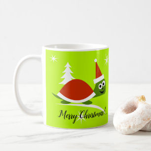 Taza de café Santa Tortuga Feliz Navidad