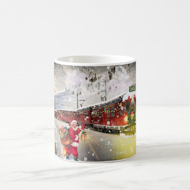 Taza De Café Santa Train Mug, Navidad Mug, Navidad (Centro)