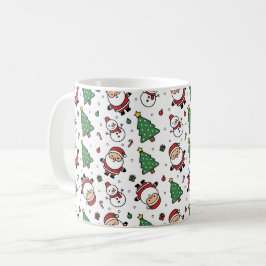 Taza De Café Santa, Tree & Snowman Christmas Mug