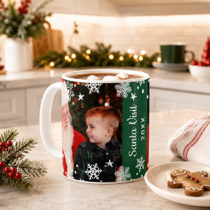 Taza De Café Santa Visita Dos Navidades Collages de fotos Keeps