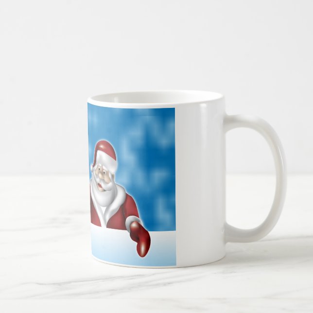 Taza De Café Santa Wishing Merry Christmas Mug 11oz (Derecha)