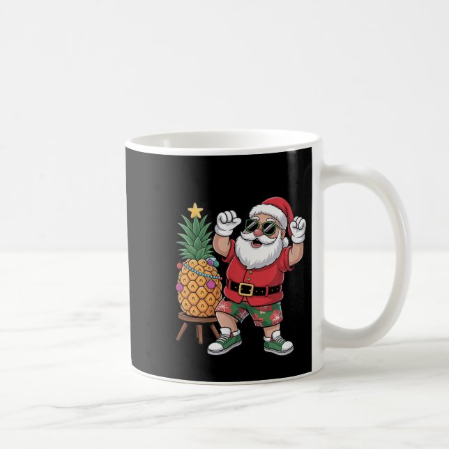 Taza De Café Santa With Pineapple Christmas Tree In Summer Time (Derecha)
