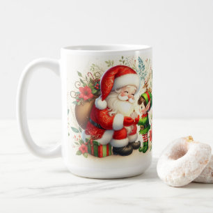 Taza De Café Santa y Elfo 1 