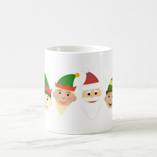 Taza De Café Santa y los Navidades elfos festejan café
